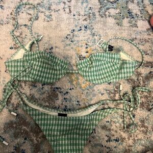 Triangl Swimwear Green Checkered Bikini